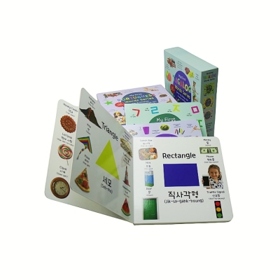 High Quality cardboard busy book word books for baby bilingual books printing