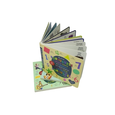 Custom print cardboard montessori learning book for kids 100 words book for children bilingual