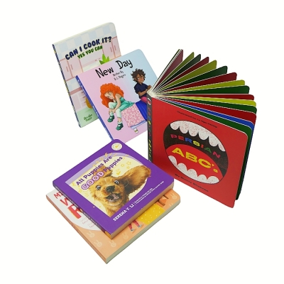 Factory custom printing abc board books alphabet learning card books for kids