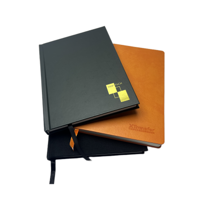 Gold Stamping Hardcover Agenda with Ribbons Business Notepad Custom Logo Interior Journal Notebook Printing